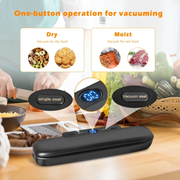 saengQ Vacuum Sealer Packaging Machine Food Vacuum Sealer With Free 10pcs Vacuum bags Household Vacuum Food Sealing - Image 2