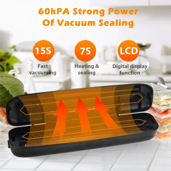 saengQ Vacuum Sealer Packaging Machine Food Vacuum Sealer With Free 10pcs Vacuum bags Household Vacuum Food Sealing - Image 3