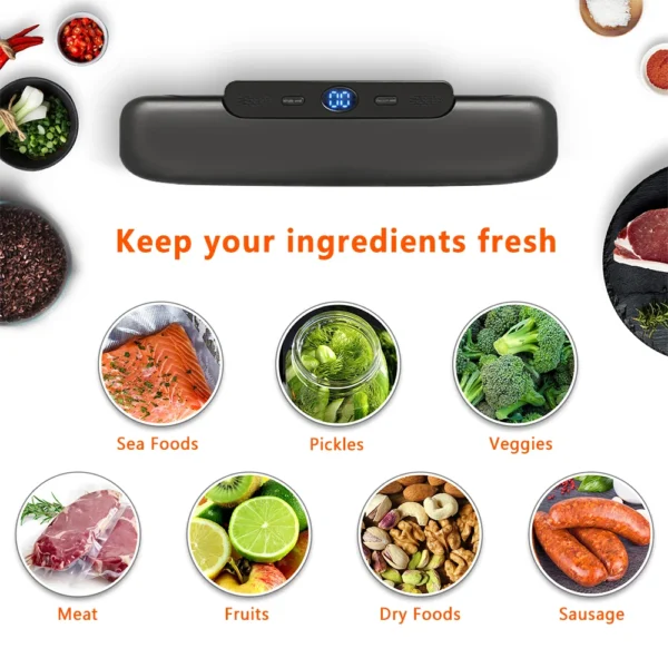 saengQ Vacuum Sealer Packaging Machine Food Vacuum Sealer With Free 10pcs Vacuum bags Household Vacuum Food Sealing - Image 6