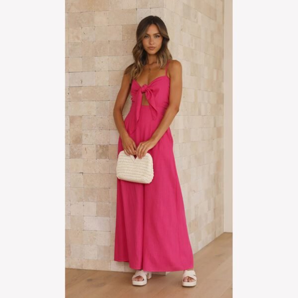 Tied Spaghetti-strap Trendy Jumpsuit - Image 2