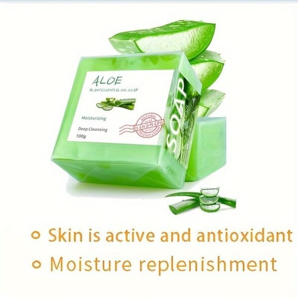 Aloe Vera & Jojoba Handmade Soap - Moisturizing, Deep Cleansing Exfoliating Care for Face & Body, Suitable for All Skin Types , (ONLY FOR USA) - Image 3