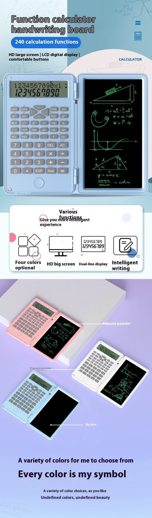 New Scientific Calculator Accounting Special Portable Mini Tablet Computing Machine Handwriting Board Exam Student - Image 5