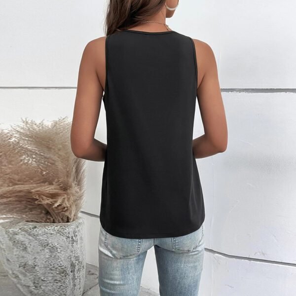 Sleeveless Casual Vest Loose Solid Color Top TOP - Image 2