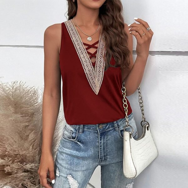 Sleeveless Casual Vest Loose Solid Color Top TOP - Image 6