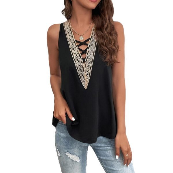 Sleeveless Casual Vest Loose Solid Color Top TOP - Image 5