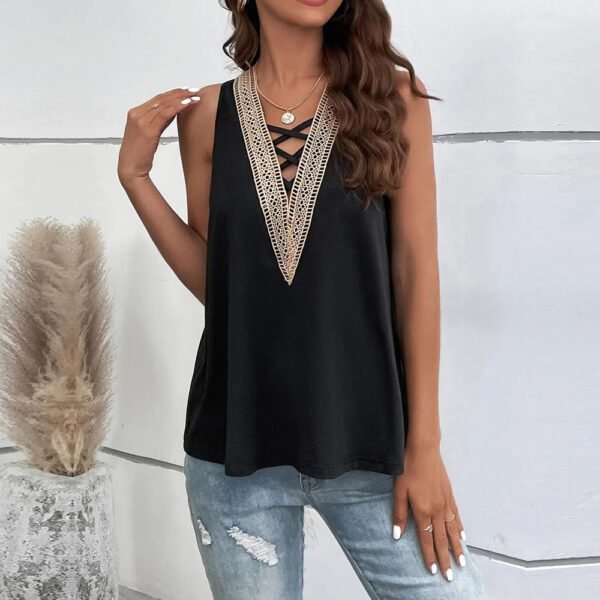 Sleeveless Casual Vest Loose Solid Color Top TOP - Image 7