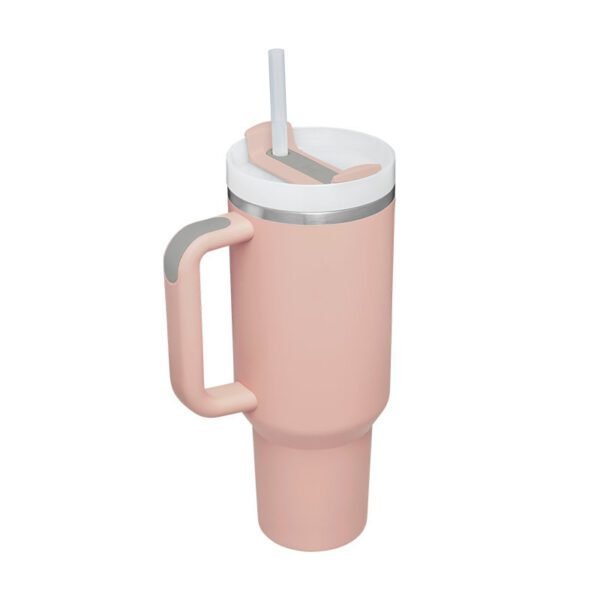 Tumbler With Handle Straw Insulated, Stainless Steel Spill Proof Vacuum Coffee Cup Tumbler With Lid Tapered Mug - Image 6