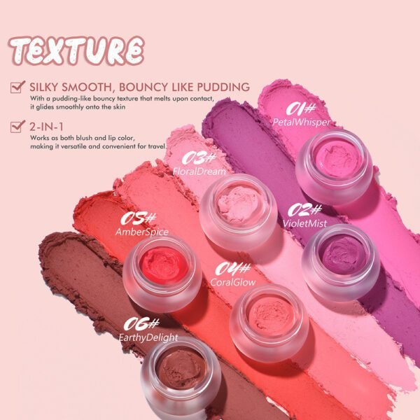 6 Colors Mousse Pudding Blush Mud Delicate