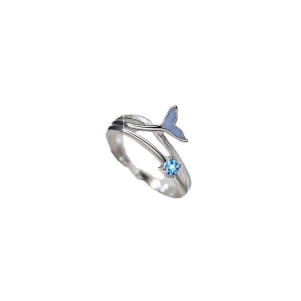 Mermaid Foam Index Finger Ring Female Niche Design 925 Silver Opening Fishtail Girlfriend Advanced Sense - Image 5