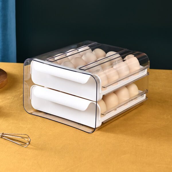 32-grid Egg Storage Box Double-layer Finishing Egg Box Drawer Fresh-keeping Box Kitchen Refrigerator Put Egg Box Egg Tray - Image 7