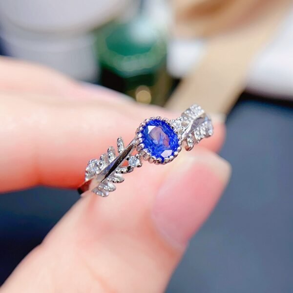 Natural Sapphire Ring 925 Silver Gold-plated