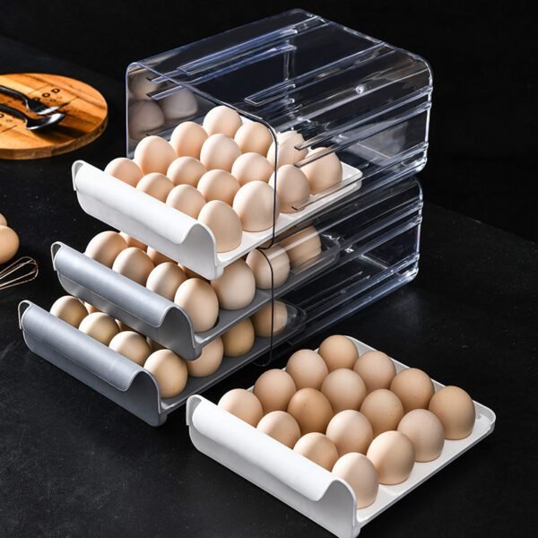 32-grid Egg Storage Box Double-layer Finishing Egg Box Drawer Fresh-keeping Box Kitchen Refrigerator Put Egg Box Egg Tray - Image 3