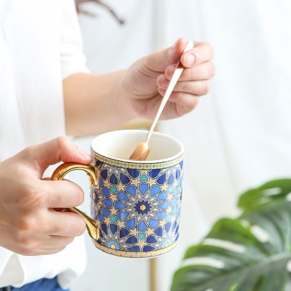 European And American Style Coffee Cup Set European Style Small Luxury Exquisite Afternoon Tea Ceramic Cup Moroccan Mug - Image 2