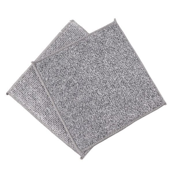 Silver Silk Dishcloth Double-layer Thick Household Department Store Dishwashing Cloth Non-stick Oil To Remove Oil Pollution Kitchen Supplies Cleaning Steel Ball - Image 3