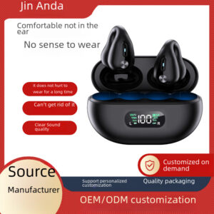 Without Ear Clip Ear Headset Bone Conduction Wireless Bluetooth Headset Long Endurance Intelligent Large Digital Display
