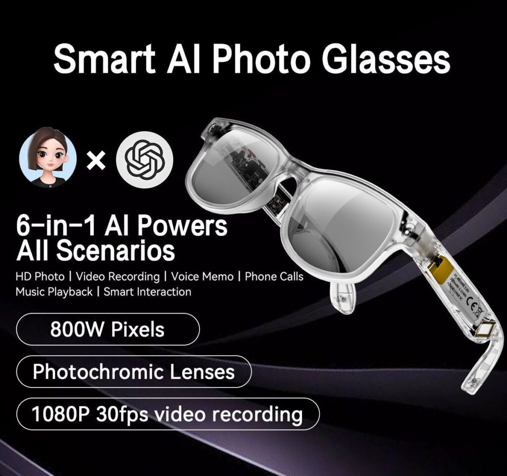 G2 Smart Glasses, Photo And Video Glasses, 8 Million Pixels, Listening To Music, Cycling, Bluetooth Glasses, Real-time Translation